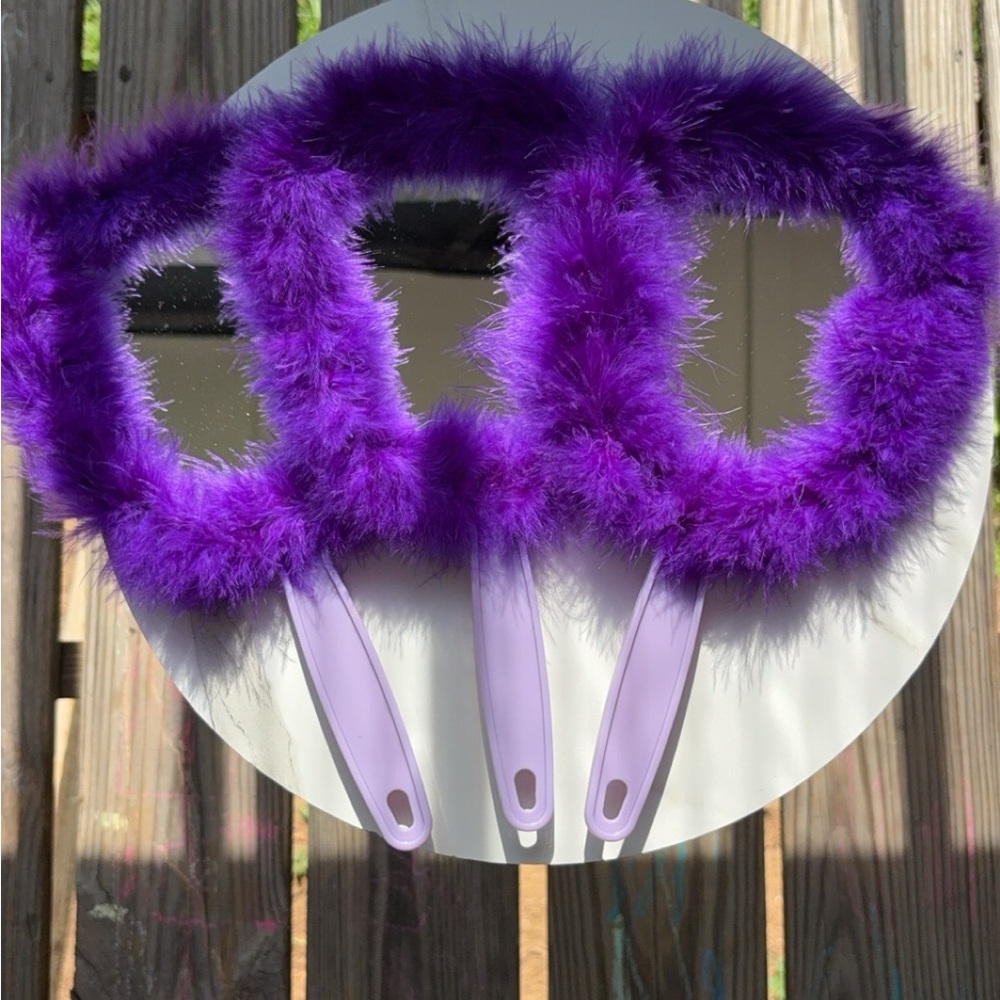 Purple Feather Hand Mirror